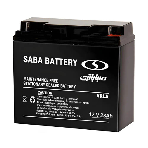 باتری سیلد اسید 12 ولت 28 آمپر ساعت صبا باتری